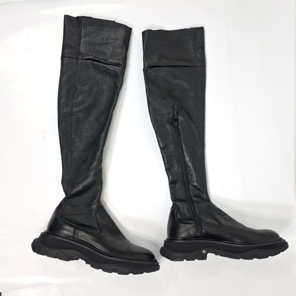 Alexander McQueen Tread Tall Boots 36.5 Altered/Raw Edge/AS IS/ For Repair Read